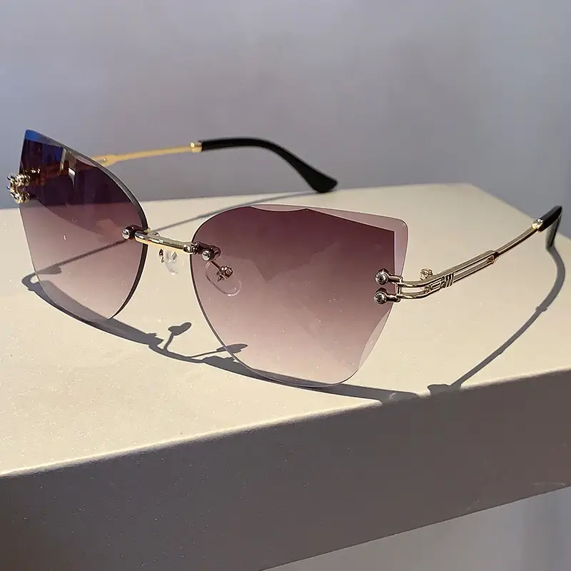 Cat Eye Gradient Sunglasses Gold Frame Europe US - Image 6