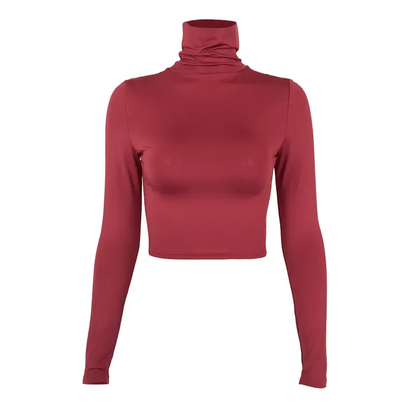 2025 Women's Long Sleeve High Collar Top with Navel Bottom - Image 10