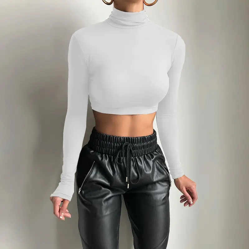2025 Women's Long Sleeve High Collar Top with Navel Bottom — feature 12