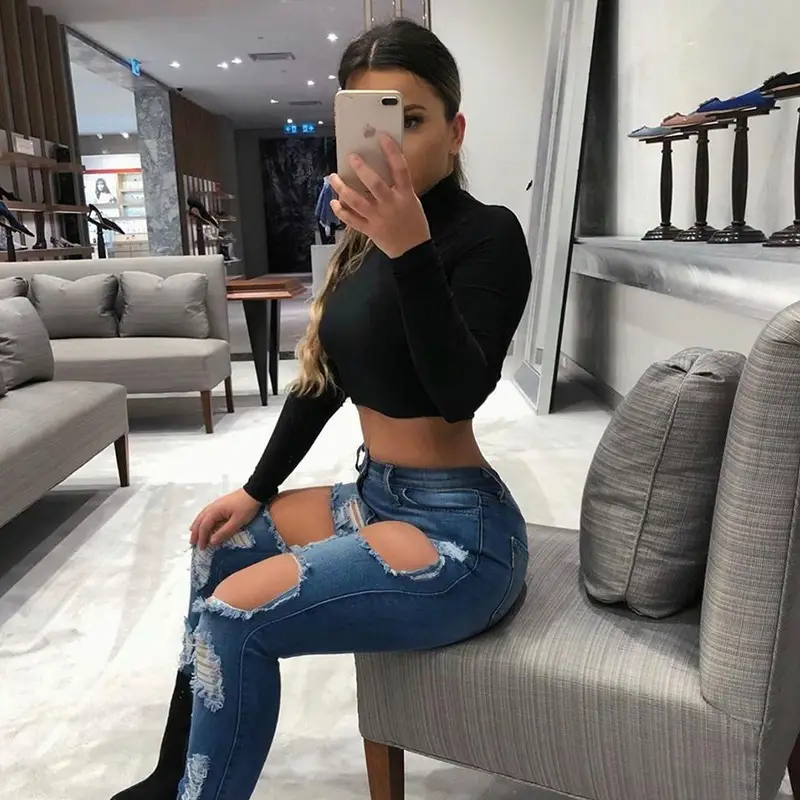 2025 Women's Long Sleeve High Collar Top with Navel Bottom — feature 17