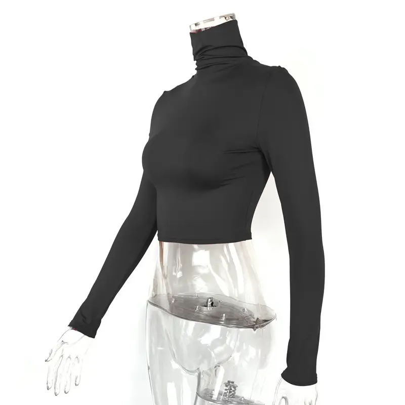 2025 Women's Long Sleeve High Collar Top with Navel Bottom — feature 25