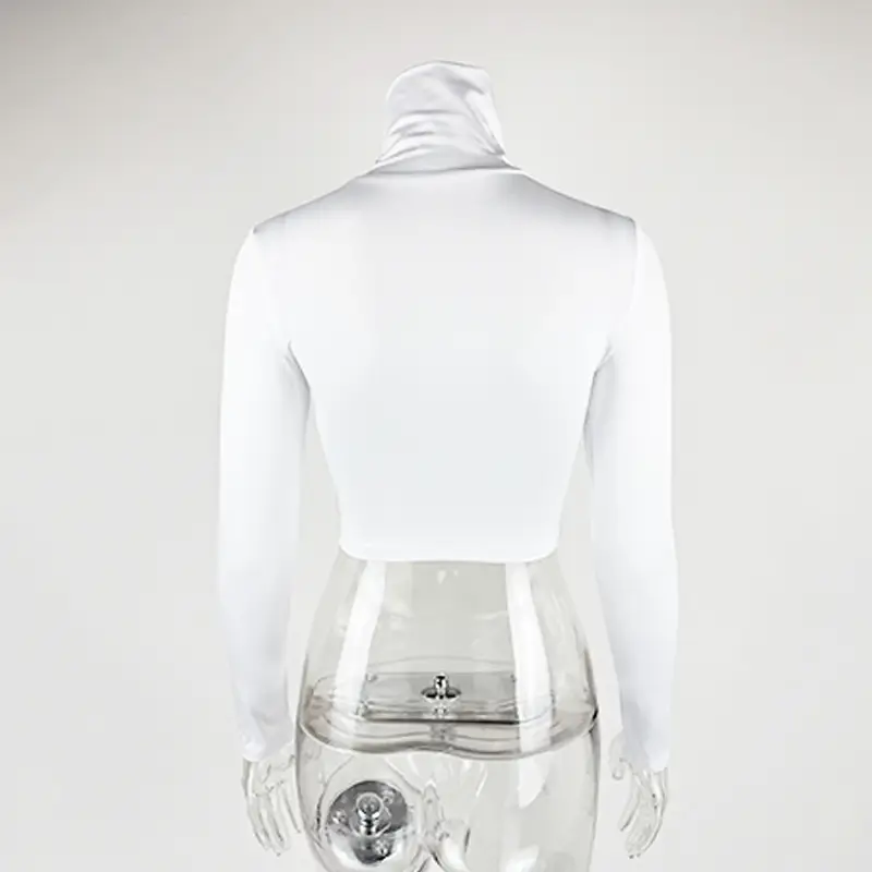 2025 Women's Long Sleeve High Collar Top with Navel Bottom — feature 31