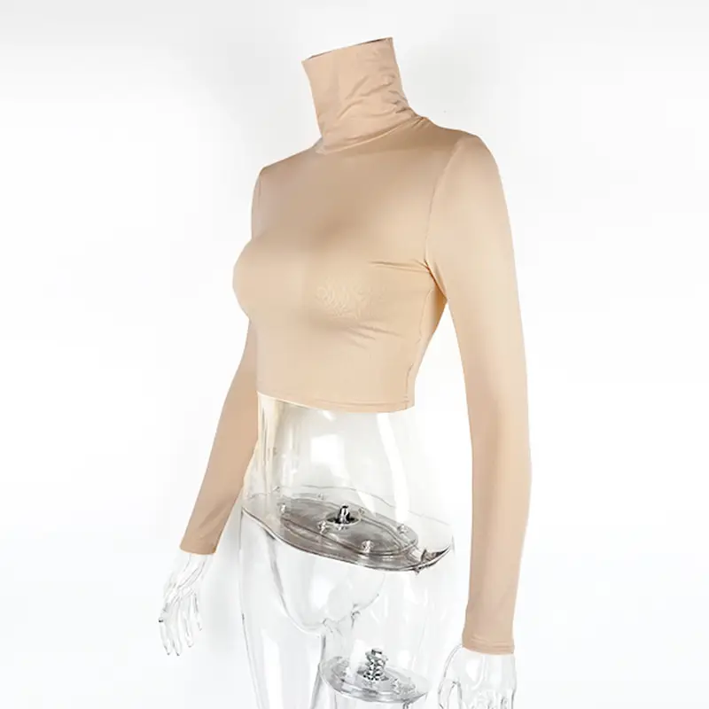 2025 Women's Long Sleeve High Collar Top with Navel Bottom — feature 33