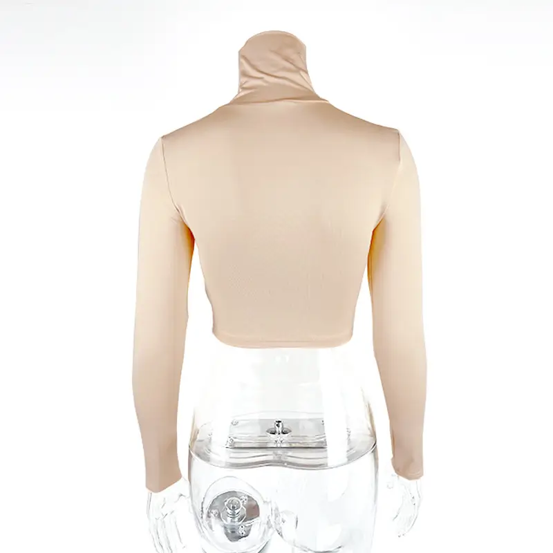 2025 Women's Long Sleeve High Collar Top with Navel Bottom — feature 34