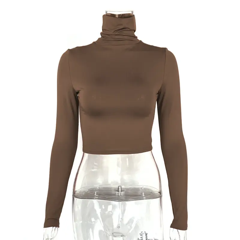 2025 Women's Long Sleeve High Collar Top with Navel Bottom — feature 26