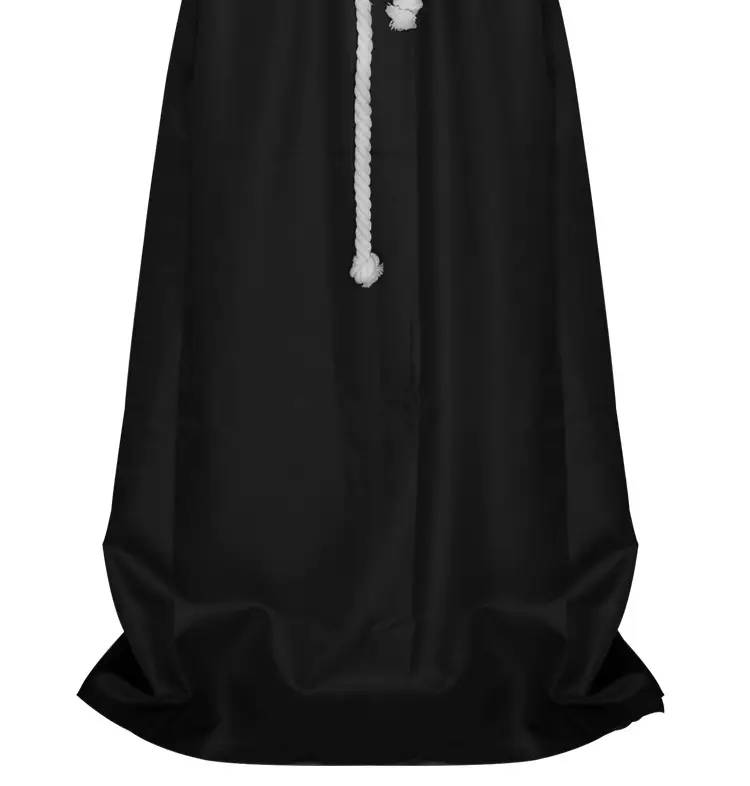 White Medieval Monk Robe with Cross Hooded Design — feature 12