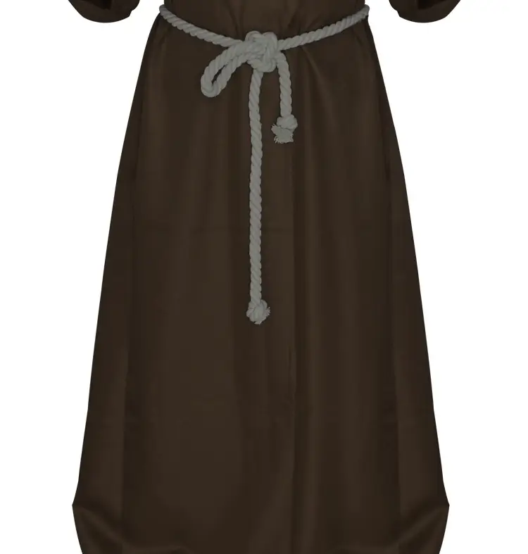 White Medieval Monk Robe with Cross Hooded Design — feature 14