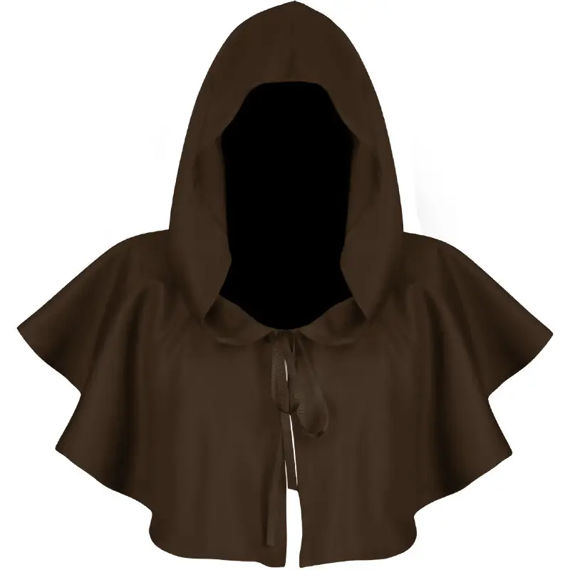 White Medieval Monk Robe with Cross Hooded Design