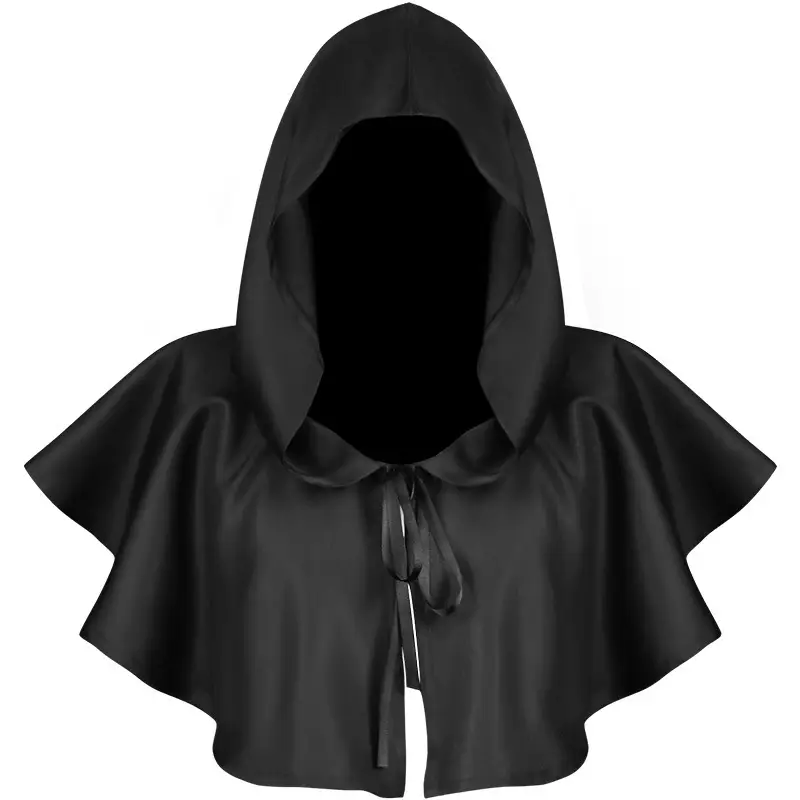 White Medieval Monk Robe with Cross Hooded Design