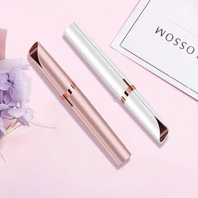 USB Rechargeable Pink Eyebrow Trimmer for Women - Image 8