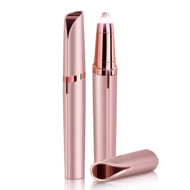 USB Rechargeable Pink Eyebrow Trimmer for Women - Image 11