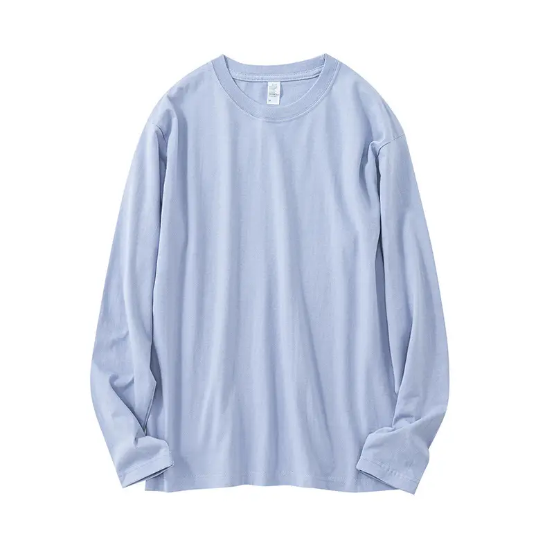 Men Cotton Light Blue Long Sleeve Shirt 250g - Image 10