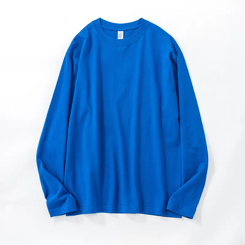 Men Cotton Light Blue Long Sleeve Shirt 250g - Image 4