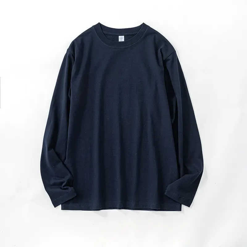 Men Cotton Light Blue Long Sleeve Shirt 250g - Image 8