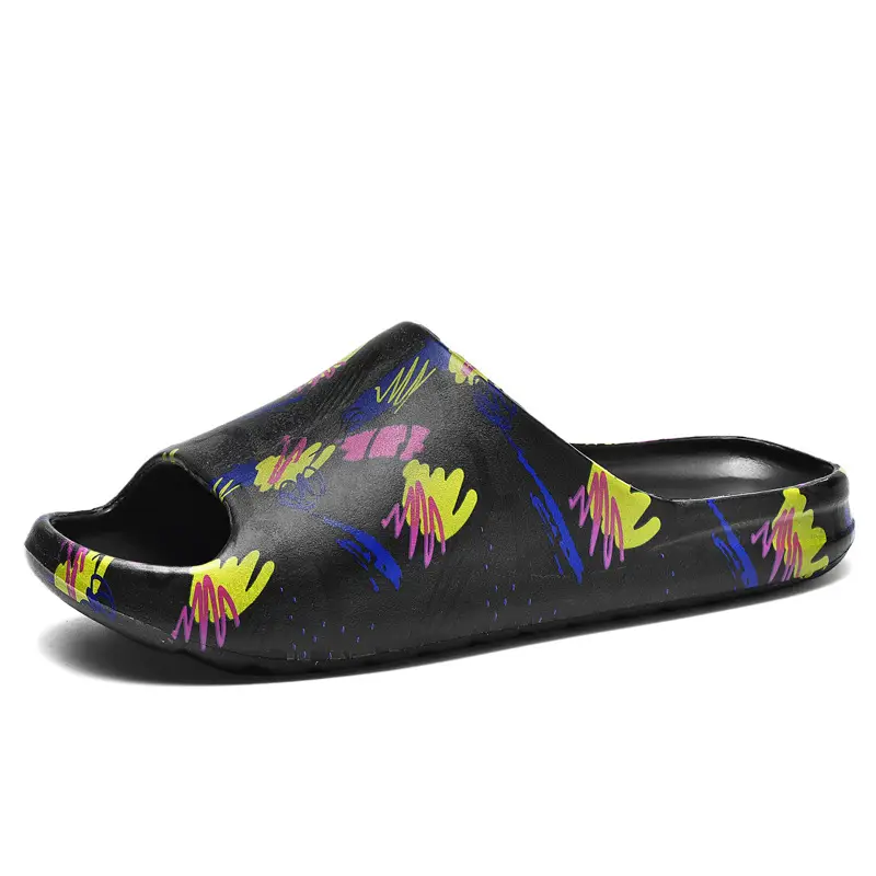 Fujian Men's Colorful Abstract Flip Flops