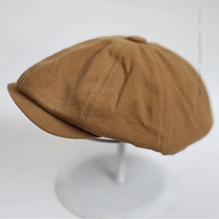 New British Retro Painter Cap Men's Women's Trendy Cap Brown