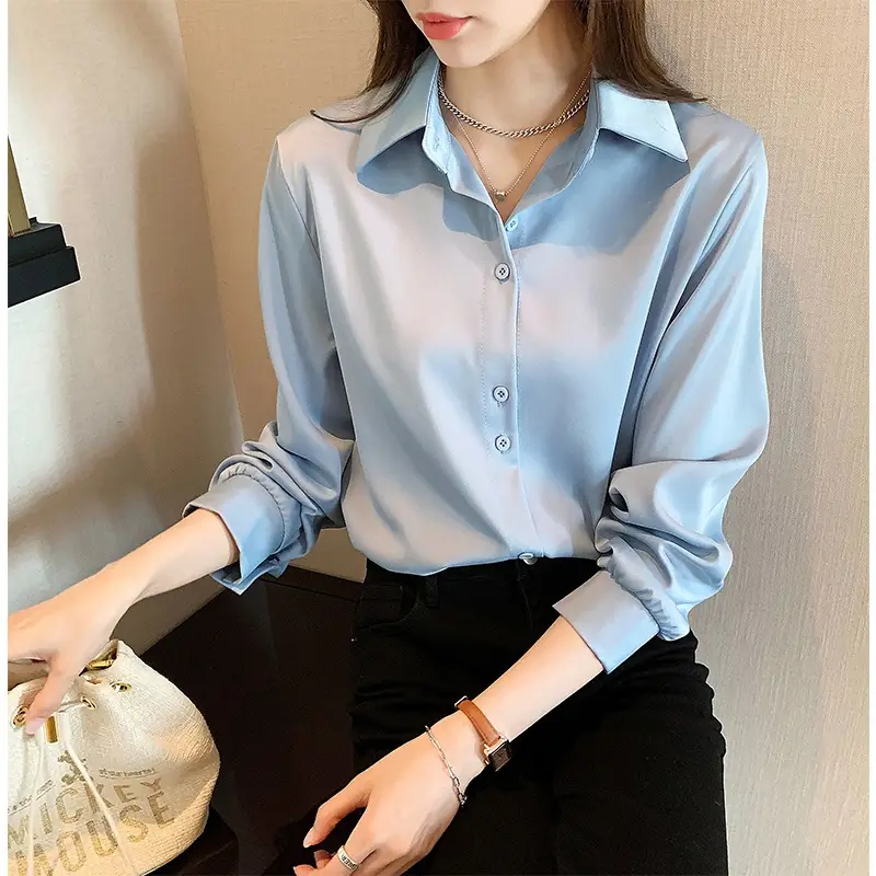 Women's Light Blue Button Down Shirt Early Spring 2026 - Image 7