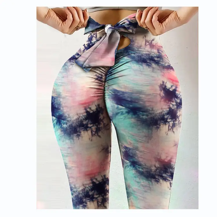 2022 Women's Purple Printed Hip-Lift Leggings - Image 12