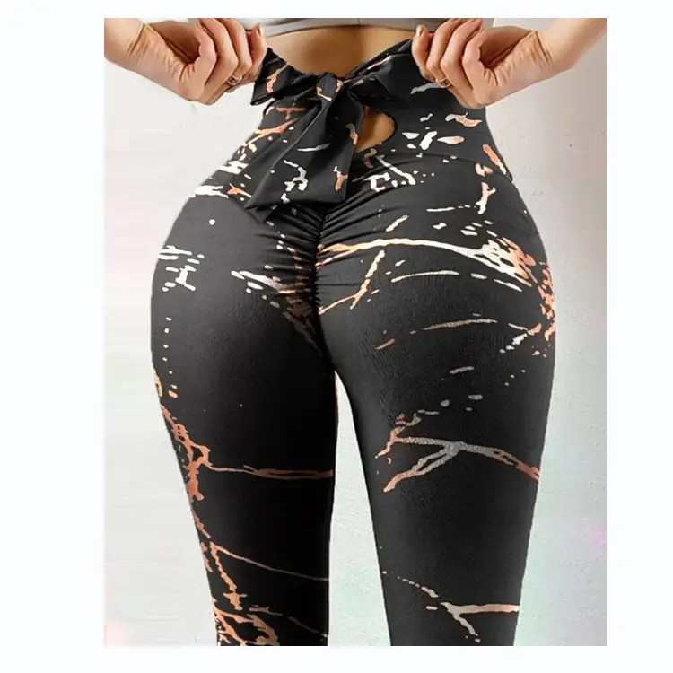 2022 Women's Purple Printed Hip-Lift Leggings - Image 13