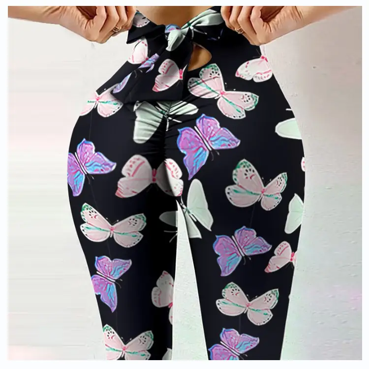 2022 Women's Purple Printed Hip-Lift Leggings - Image 17