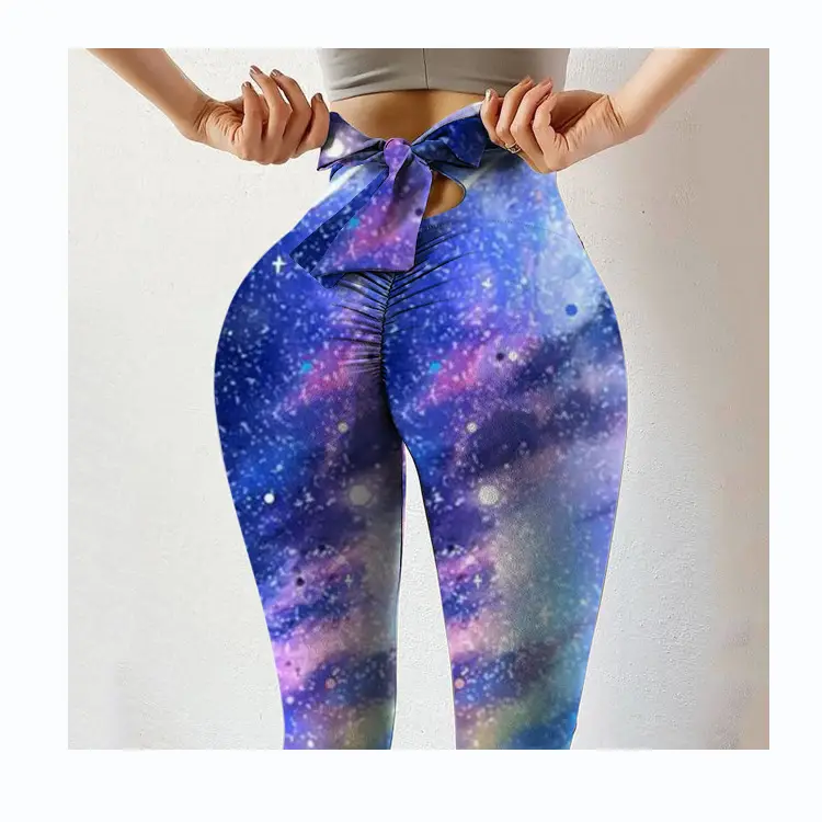 2022 Women's Purple Printed Hip-Lift Leggings - Image 21