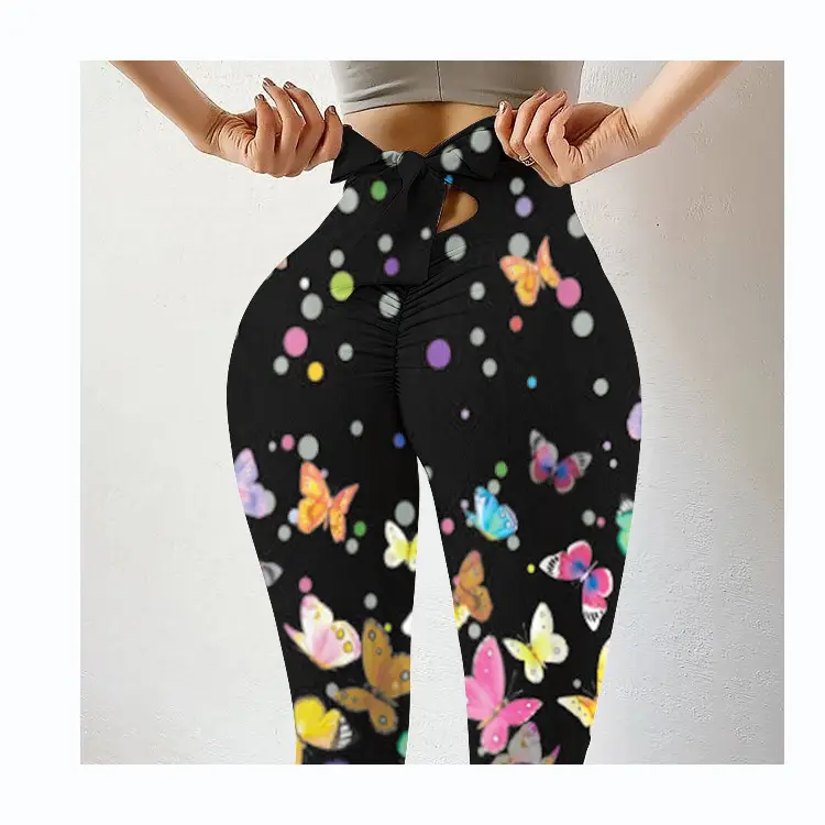 2022 Women's Purple Printed Hip-Lift Leggings - Image 23