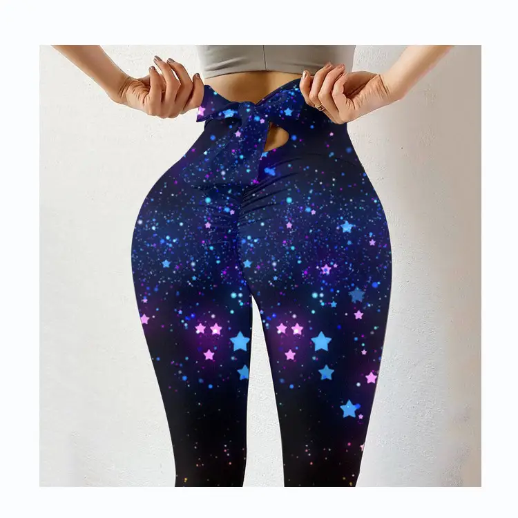 2022 Women's Purple Printed Hip-Lift Leggings - Image 31