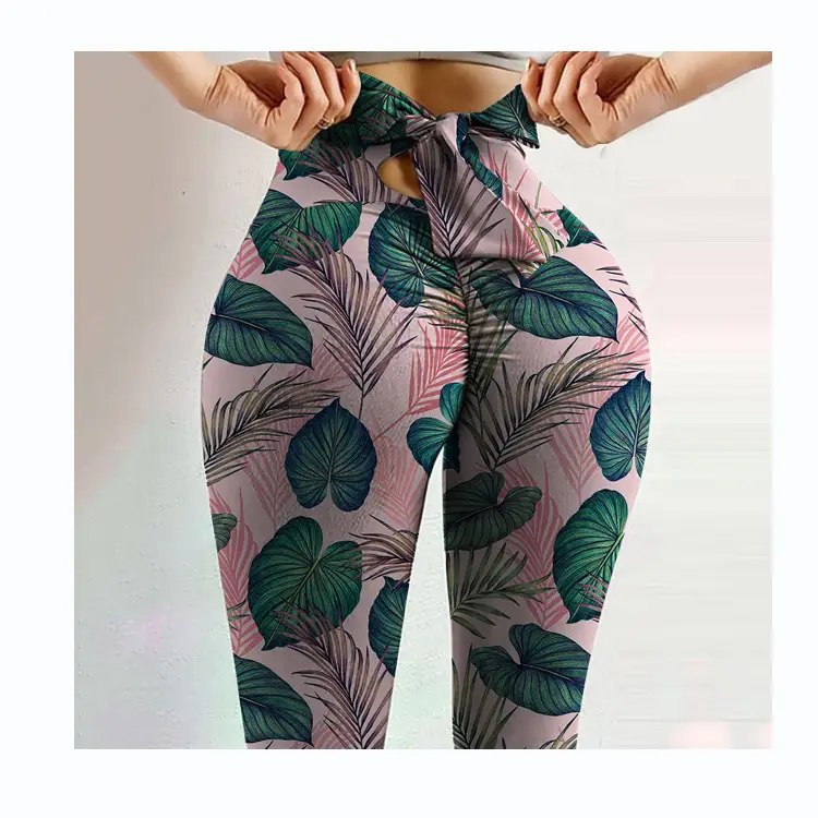 2022 Women's Purple Printed Hip-Lift Leggings - Image 8