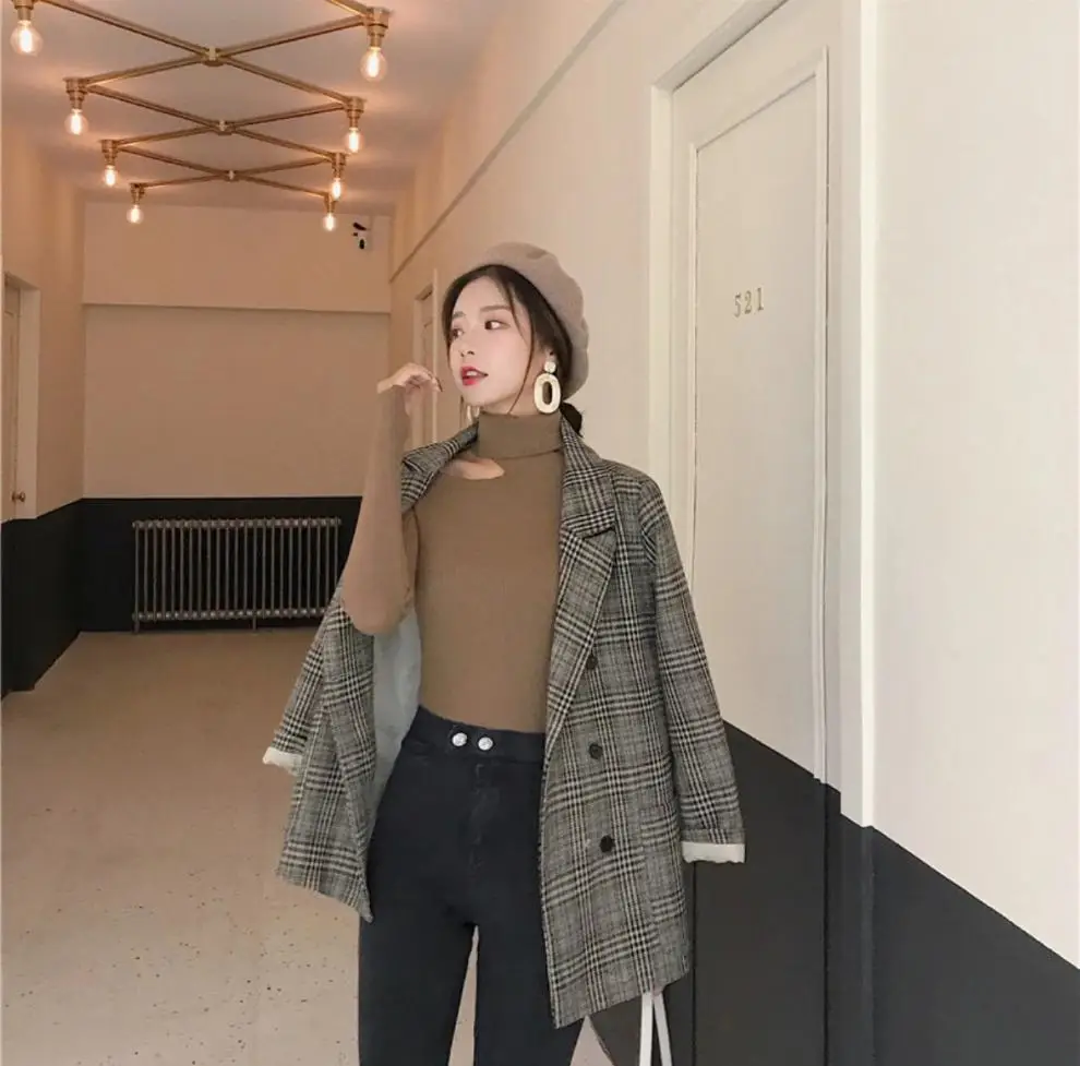 Black Slim Fit Korean Style Sweater Top for Women — feature 17