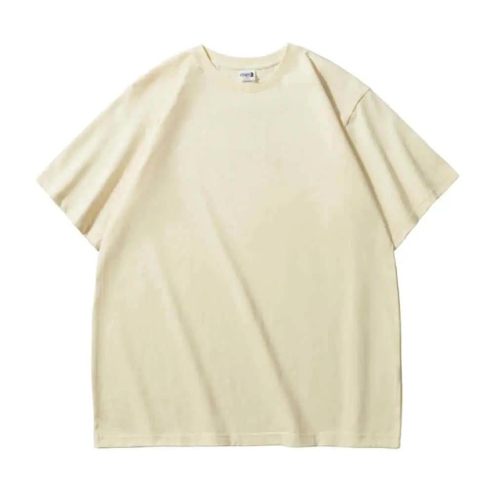 Off-Shoulder T-Shirt for Men Loose Fit Beige - Image 18