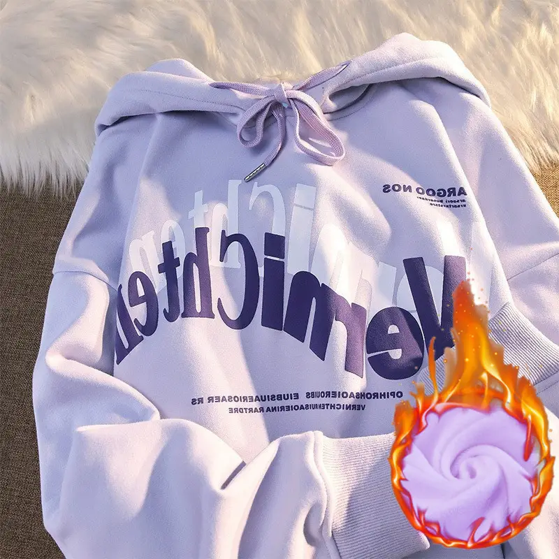Women Korean Cross Border Letter Print Hoodie White 2025 - Image 5