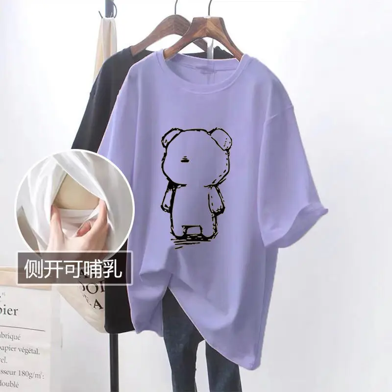 Purple Side-Opening T-Shirt for Girls Summer Wear - Image 14