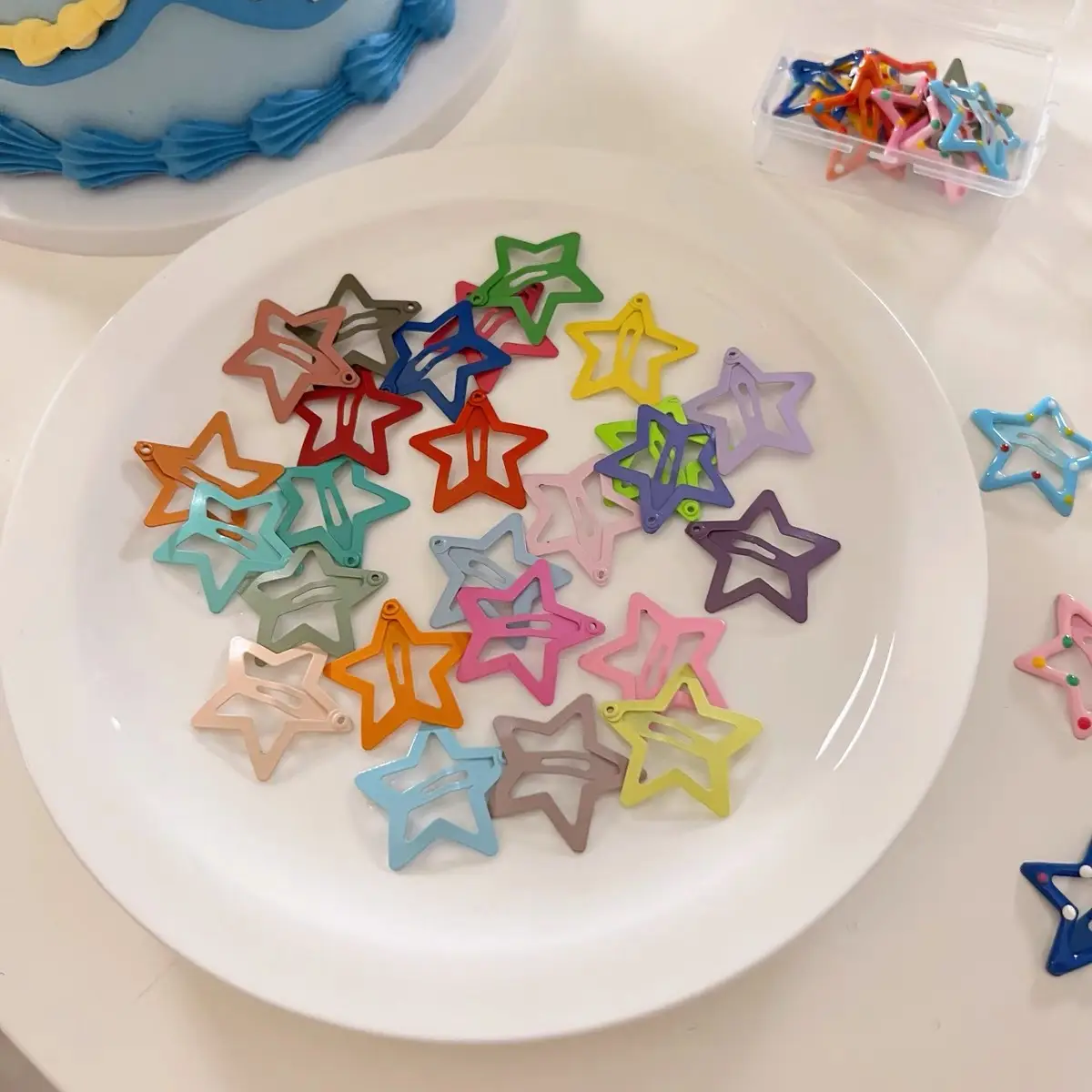 Colorful Wave Dot Star Small Hairpin Women's Side Bangs Clip