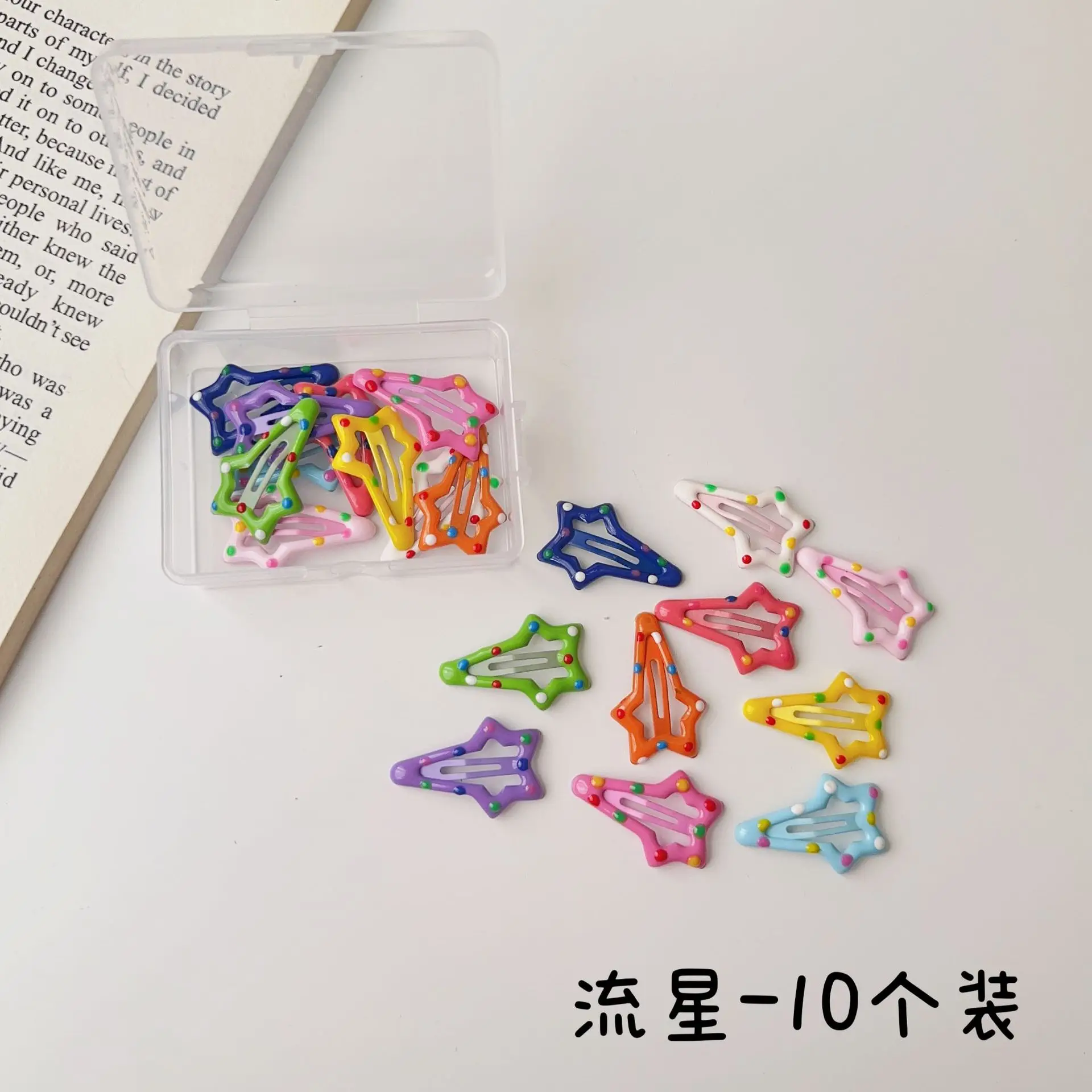 Colorful Wave Dot Star Small Hairpin Women's Side Bangs Clip