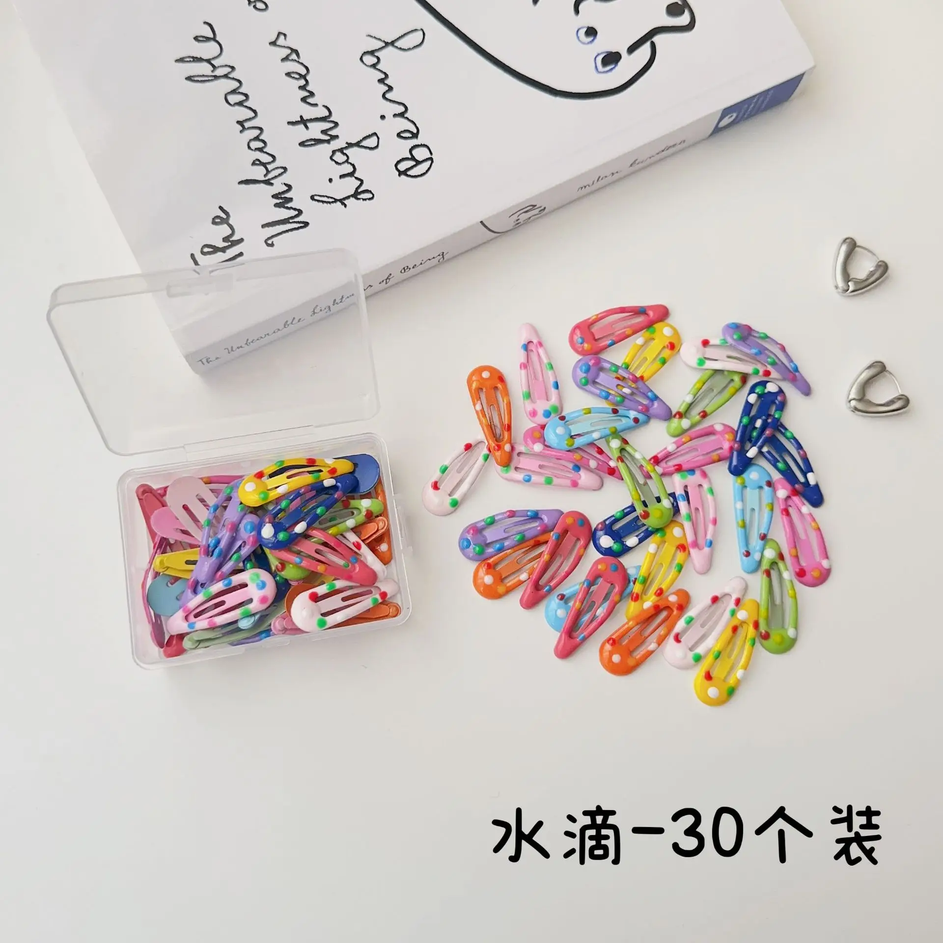 Colorful Wave Dot Star Small Hairpin Women's Side Bangs Clip