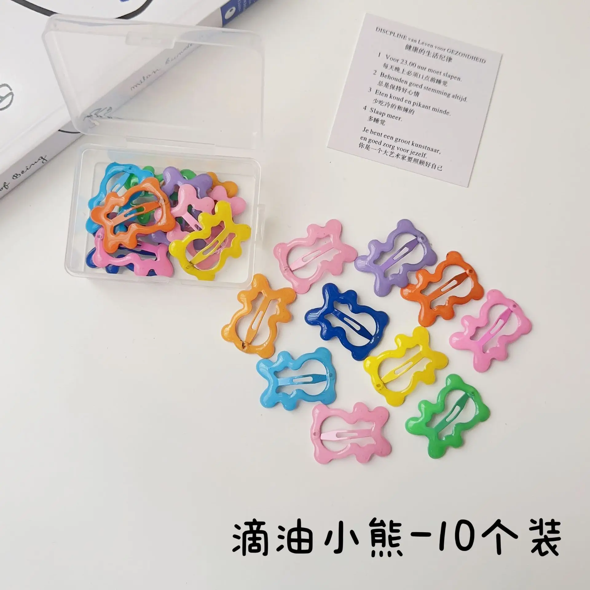 Colorful Wave Dot Star Small Hairpin Women's Side Bangs Clip