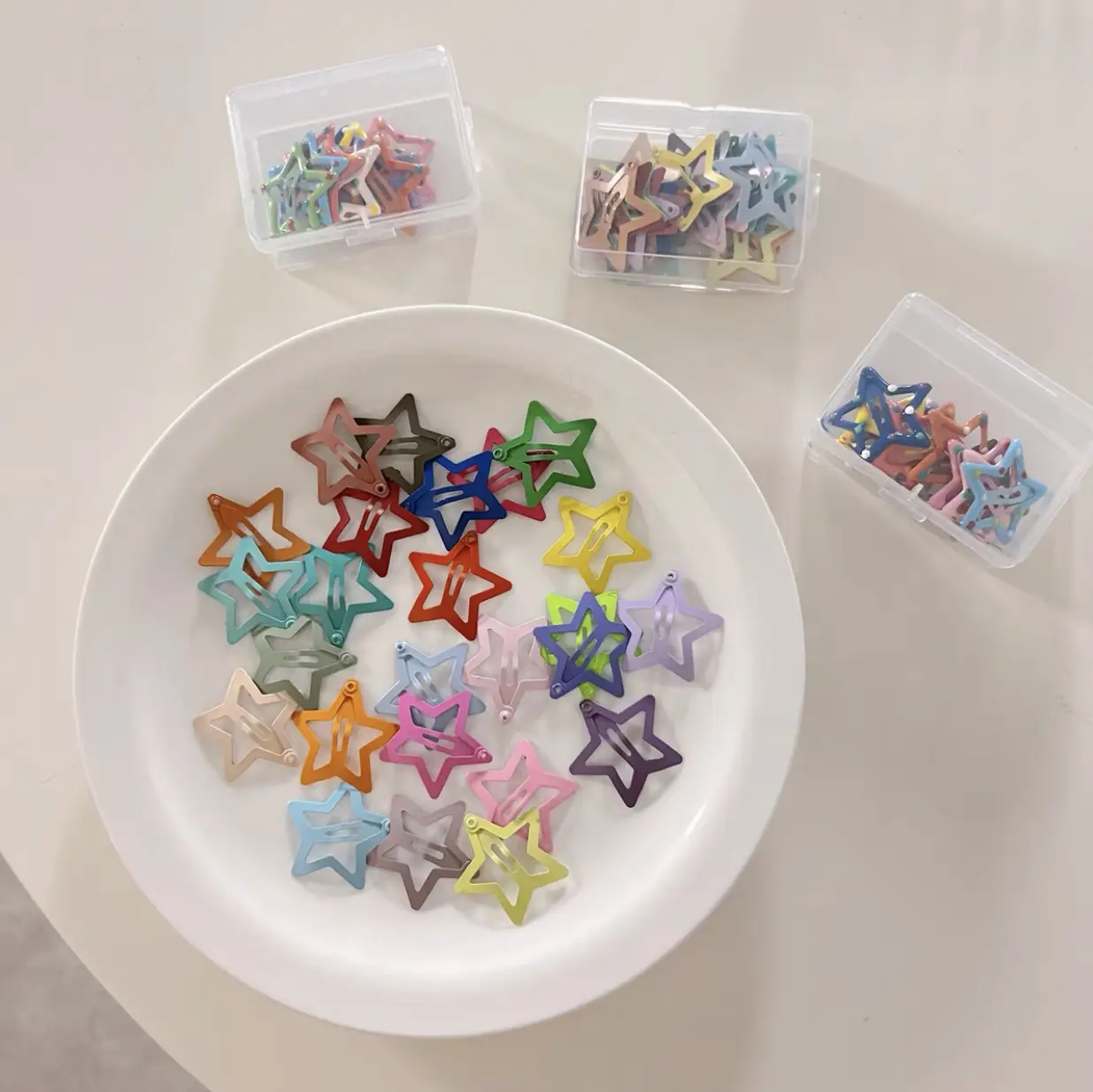 Colorful Wave Dot Star Small Hairpin Women's Side Bangs Clip