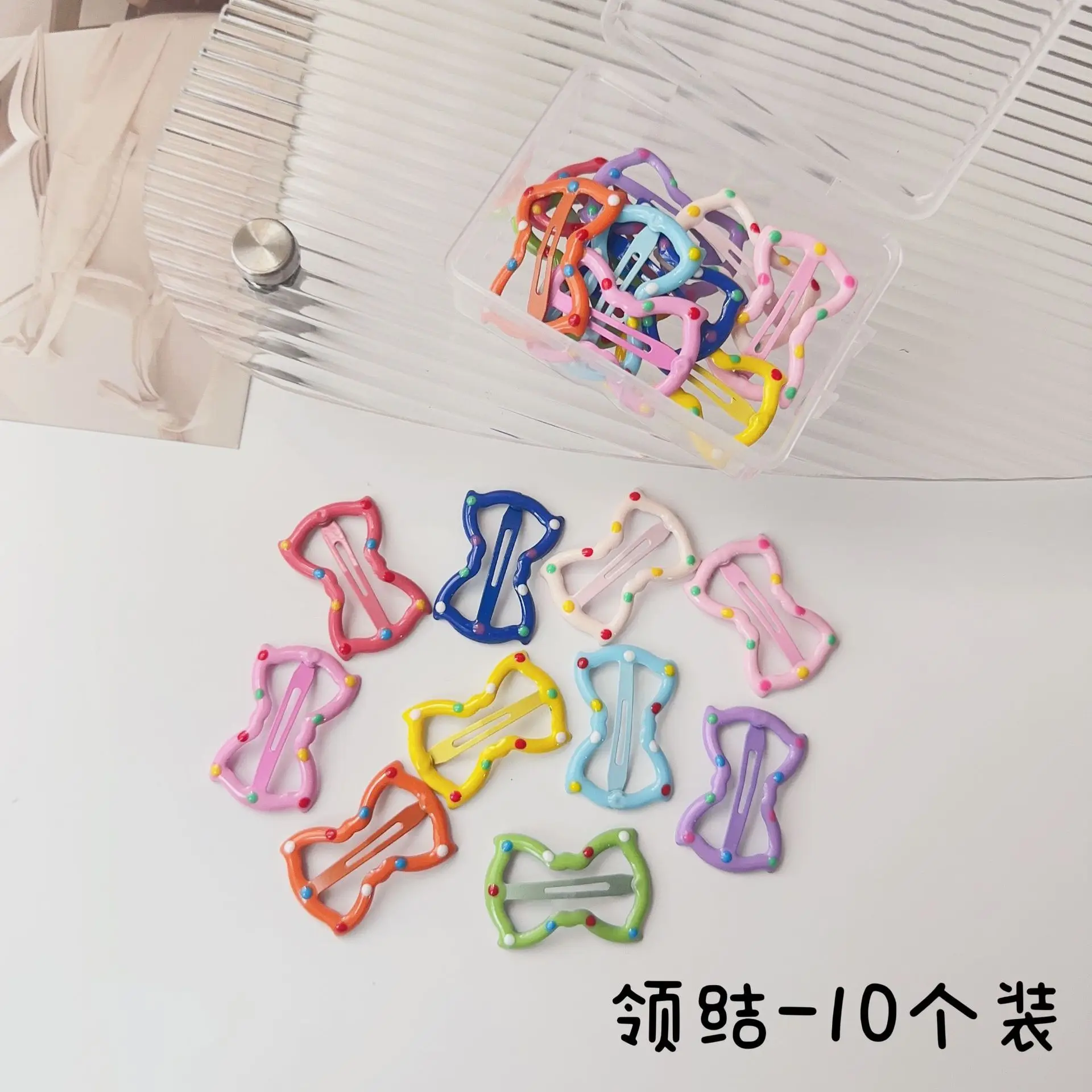 Colorful Wave Dot Star Small Hairpin Women's Side Bangs Clip