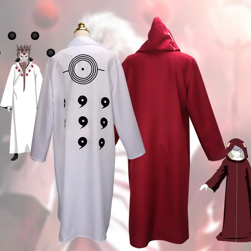 Maroon Immortal Cosplay Cape Coat Set for Girls - Image 8