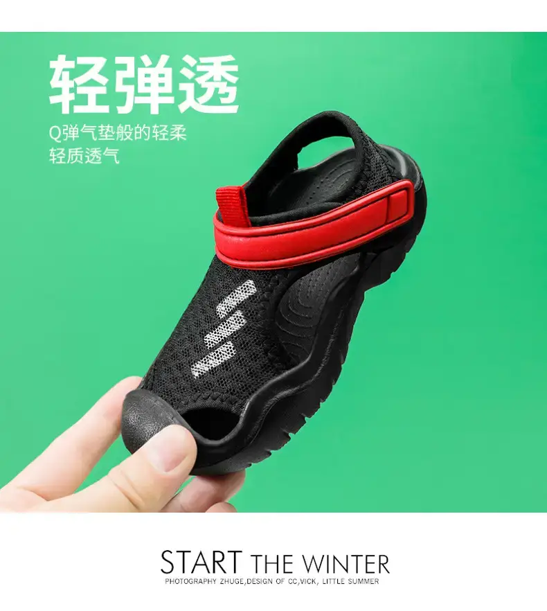 Black Casual Sandals for Men Women Kids Summer Beach Wear — feature 24