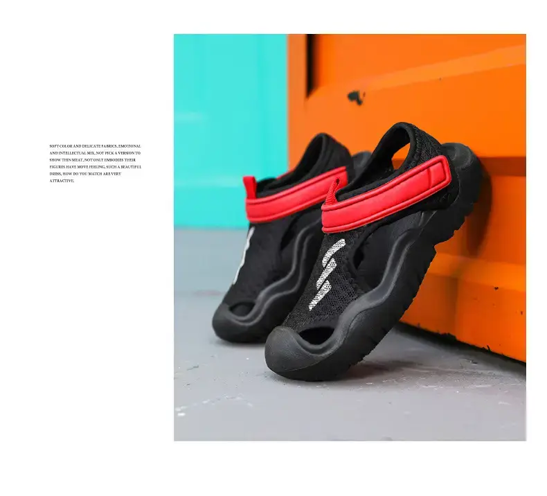 Black Casual Sandals for Men Women Kids Summer Beach Wear — feature 27