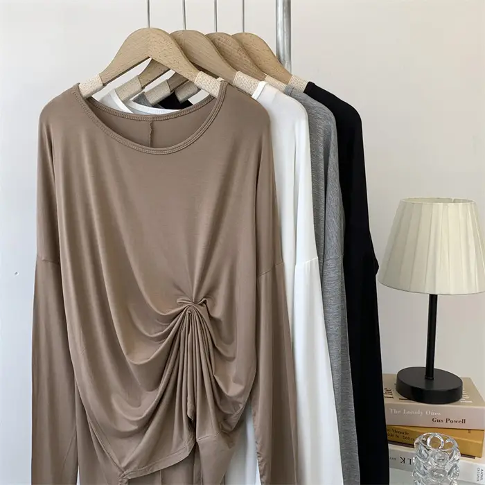 Women Grey Long Sleeve T-Shirt Dress Large — feature 11