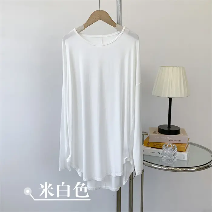 Women Grey Long Sleeve T-Shirt Dress Large — feature 22