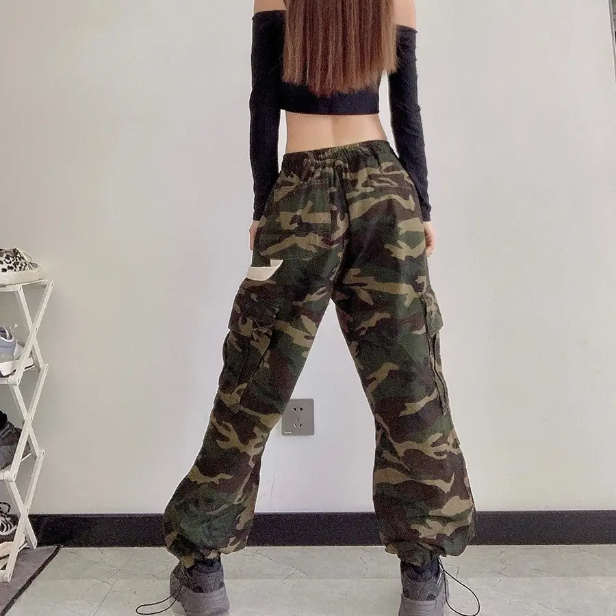 Women Camouflage Hip Hop Pants Loose Fit American Style - Image 2
