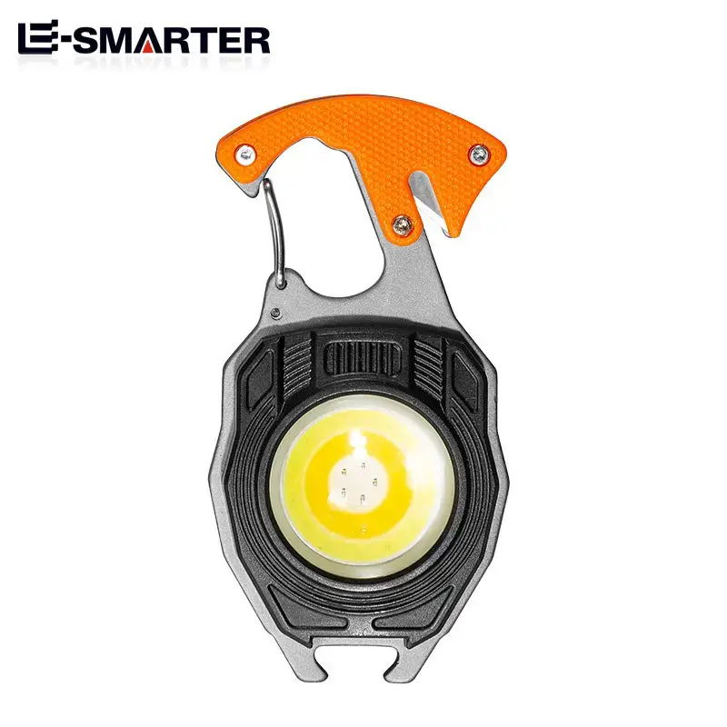 Mini COB Flashlight Keychain with 5 Functions