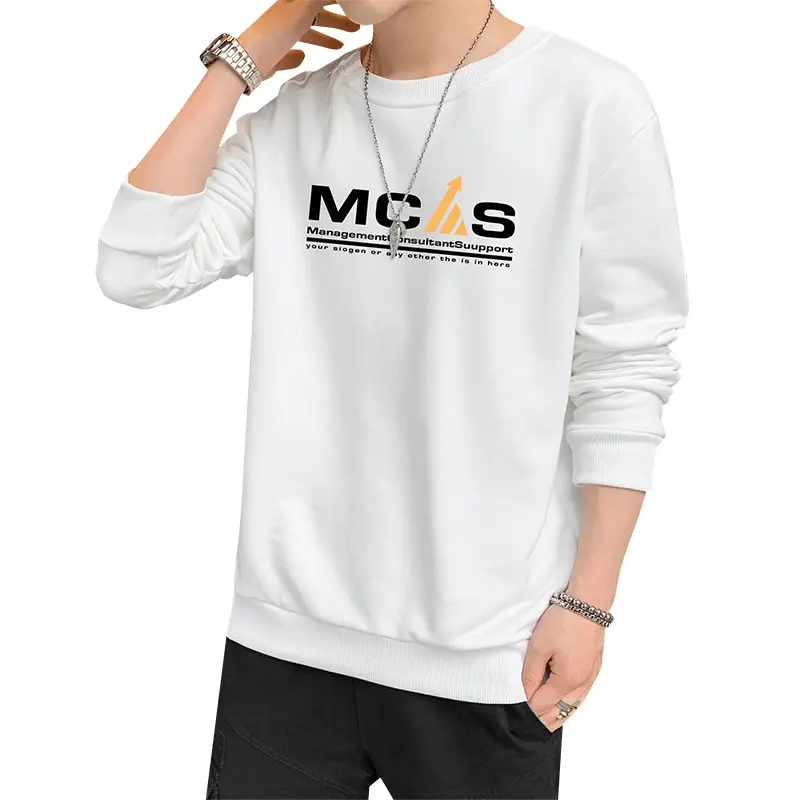 Men Black Printed Sweatshirt Long Sleeve Casual T-Shirt - Image 13