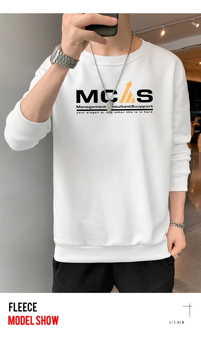 Men Black Printed Sweatshirt Long Sleeve Casual T-Shirt — feature 11