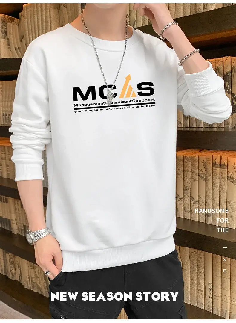 Men Black Printed Sweatshirt Long Sleeve Casual T-Shirt — feature 2