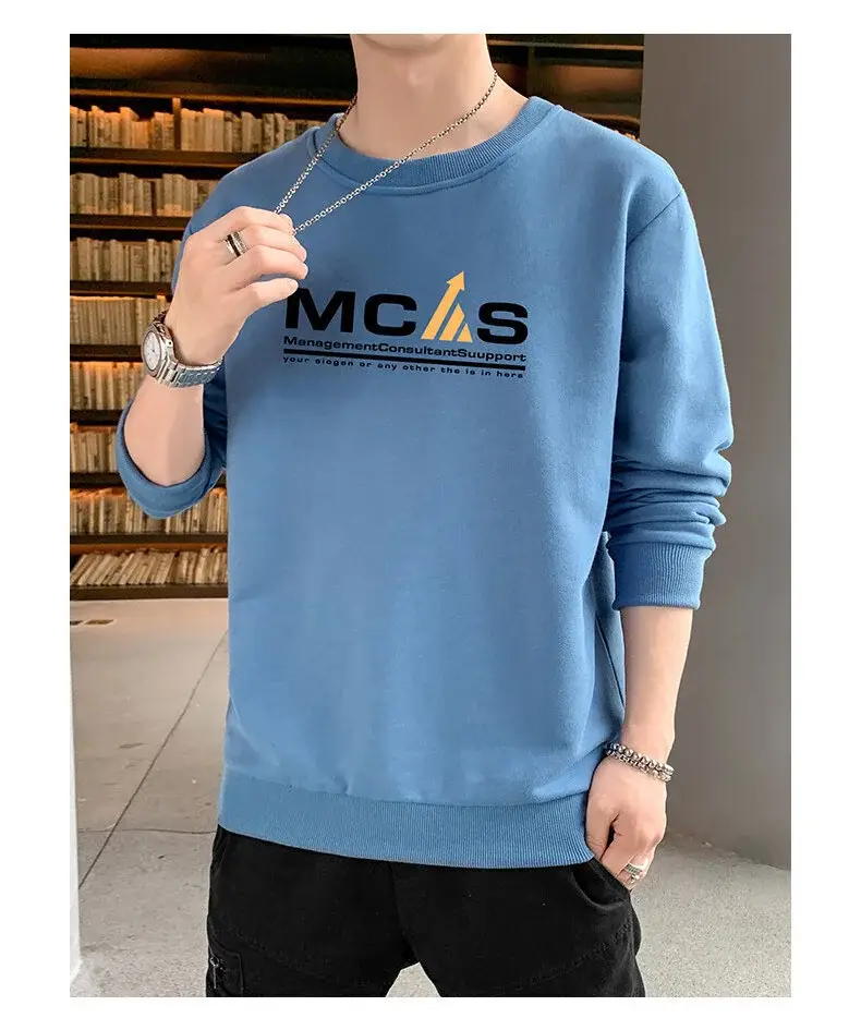 Men Black Printed Sweatshirt Long Sleeve Casual T-Shirt — feature 20