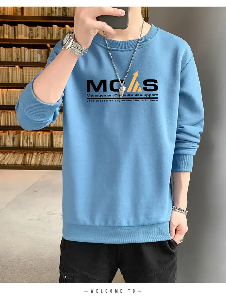 Men Black Printed Sweatshirt Long Sleeve Casual T-Shirt — feature 21